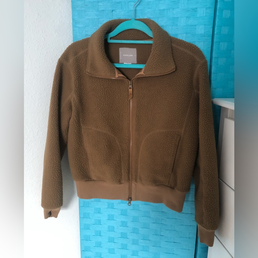 💥SOLD - Everlane ReNew teddy bomber jacket, small